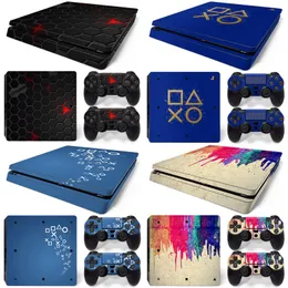 Console Decorations For PS4 Slim and 2 Controllers Skin Sticker Geometry Design Removable Cover PVC Vinyl 221104