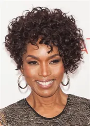 Pixie Kurzkinky Curly Human Hair Perücken afroamerikanische Prominente Frisur mit vernünftiger Preismaschine gemacht natürliche Kopfhaut Keine Spitzenperücken 150%