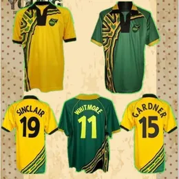 97/98 قمصان كرة القدم الجامايكية الرجعية Reggae Boyz GARDNER SINCLAIR BROWN DAWES SIMPSON CARGILL WHITMORE EARLE POWELL GAYLE WILLIAMS BOYD 1998 قمصان كرة القدم مقاس S-xxl