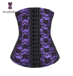 Billigerer Redpinkpurpurpleeige -Farbpluspual -Tailentrainer 10 Stahl aus Stahl gebrannt Blumenspitzen Taillen Corset 884a Q0819687766667614725