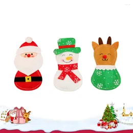 Dinnerware Sets Tableware Santa Silverware Bag Christmas Hat Cutlery Holders Fork Pocket