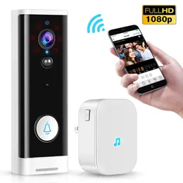 WiFi Video Doorbell 1080p Wireless Smart Smart Security Camera Door Bell 2-Way Talk Pir Motion Detection Night Vision Tuya Intercom255M