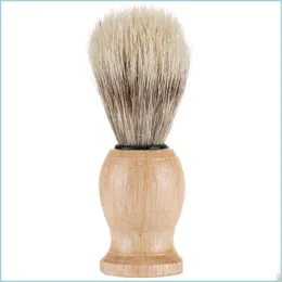 Rasoio Nylon Solido Spazzola per barba Colore del legno Setole Strumento per la rasatura Uomo Pennelli da barba per uomo Accessori per doccia Regalo di viaggio 5Wm N2 Dr Dh9Vg