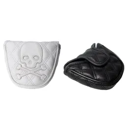 Other Golf Products Putter Cover Skull Head cover PU Leather 2 Color Magic Tape For Mallet Blade Club Protector 221104