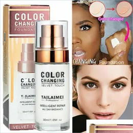 Foundation 30 ml TLM Flawless Color Changing Liquid Foundation Makeup Ändern Sie Ihren Hautton durch einfaches Mischen Drop Delivery Health Dhkch