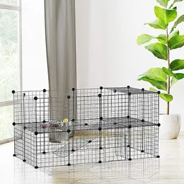 Kattb￤rare 36st j￤rnn￤t Small Animal Cage Diy Kennel Staket Running Play Pen Pet Playpen Rabbits Guinea Hamster Crate House Barri￤r