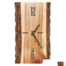 Wall Clocks Wall Clocks Nordic Wooden Clock Cafe Office Home Kitchen Decor Silent Design Art Large Gift Wallclock Wy527 Drop Delivery Dhxcv