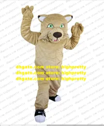 Beige Wildcat Wild Cat Mascot Costume Leopard Panther Pard Cougar Adult Character Major Events Prevalent Prevailing zz8053