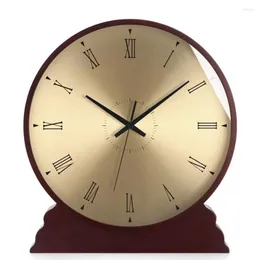 Table Clocks Fashion Wood Clock American Simple Mute Living Room Desk Home Decoration Bedroom European Watch Gift