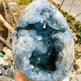 Estatuetas decorativas 1pc madagascar natural cleestite cristal druzy cluster azul -céu geode mineral amostras decoração