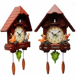 Zegary ścienne drewniane kukułki vintage duże 3d zegarek dekoracja luksusowa dekoracyjna sala wiszące Orologio da Parete