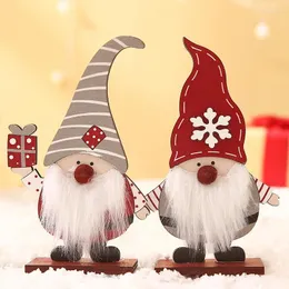 Decorações de Natal Ornamento de madeira Papai Noel Claus Craft 2022 anos pingente Navidad Noel Party Home Decor