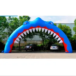 Palloncino gonfiabile ad arco di squalo con ingresso in aria per la decorazione di feste di festival