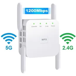 Маршрутизаторы 24G 5Ghz Wireless WiFi Repeater Wi-Fi Booster 300M 1200 Ms Amplifier 80211AC 5G Long Range Extender Point Access 221103