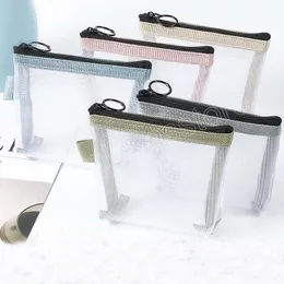 Mesh Portable Coin Bags Purse Credit Card Holder Key Earphone Data Line Storage Bag Lipstick Makeup Case Cosmetic Bag