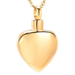 Chains Plain Heart Engravable Memorial Cremation Ashes Urn Necklace Chain Pendant Keepaske Cremains Holder Locket Jewelry Gold
