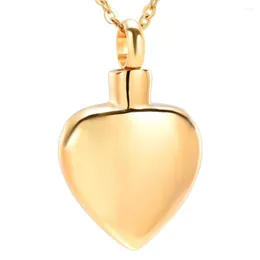 Catene Plain Heart Engravable Memorial Cremazione Ceneri Urna Collana Ciondolo catena Keepaske Cremains Titolare Locket Gioielli Oro