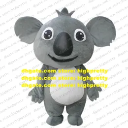 Grey Koala Bear Coala Mascot Costume Cinereus Baby Mascotte z dużym czarnym nosem biały brzuch dorosły nr 96 Darmowy statek
