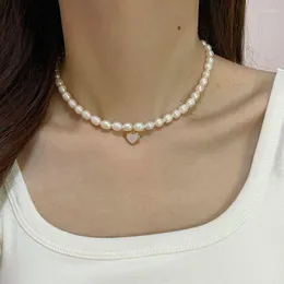 Naszyjniki wisiorek Minar Słodki naturalne chokery z perłami słodkowodnymi dla kobiet białe kolory skorupa miłosne akcesoria sercowe 2022