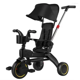 Barnvagnar barn trehjuling på bilbarn barn cykel vikbar baby balans leksak barnvagn för 1-4 åldrar resesystem