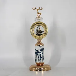 Zegary stołowe Dekoracja domu Święta El ceramiczny luksusowy zegar europejski stojak na salon stare