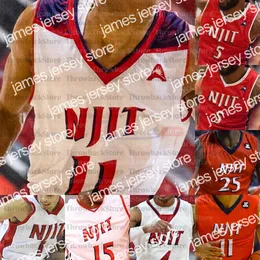 كرة السلة في الكلية ترتدي مخصص NJIT Highlanders Basketball Jerseys Zach Cooks Brinson Shyquan Gibbs Souleymane Diakite Walsh