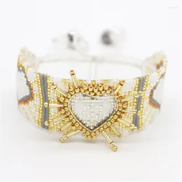 Link Bracelets ZHONGVI Ins Bracelet Classic MIYUKI Heart Women Fashion Luxury Jewelry Love 3D Pulseras Mujer Moda Friendship Gifts