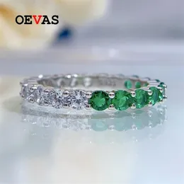 Solitaire Ring Oevas 100% 925 Sterling Silber Emerald High Carbon Diamond Ringe für Frauen funkelnde Hochzeitsfeier Fein Schmuck Geschenk Großhandel 221104