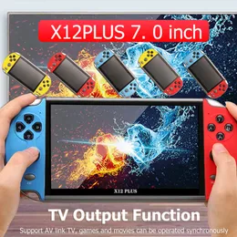 휴대용 게임 플레이어 X7/X12 Plus 핸드 헬드 콘솔 4.3/7.1 인치 HD 화면 오디오 비디오 플레이어 클래식 플레이 빌트인10000 무료 S 221104