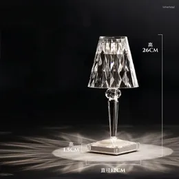 مصابيح طاولة مطعم Nordic Lamp Light Light Bar Crystal Desk Decoration لغرفة المعيشة Lampe de Chevet