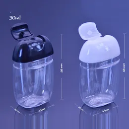 30-ml-Händedesinfektionsflasche aus PET-Kunststoff, halbrunde Klappdeckelflasche, Kindertrage-Desinfektionsmittel-Händedesinfektionsflasche DH48