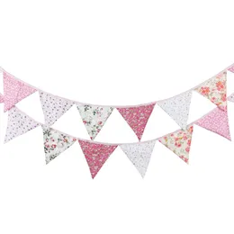 Banner Flagi 12 flag 3 2M Banner Bunting Nordic Flowers Flag Paper Party Bell Garland Birthday Dekoracja ślubna Drop Deli Dhlig