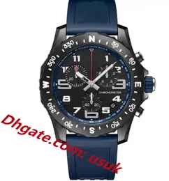 Luxury Men's Watch Japan Quartz Ruch Endurance Pro Chronograph 44 mm zegarki Czerwona gumowa 1884 Zegarki zegarków Hardex Glass ze szklanki z oryginalnym pudełkiem