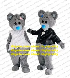 Wedding Teddy Bear Set talisman dollmaskot kostym vuxen tecknad karaktär outfit lustigt roligt företag firande zz9532