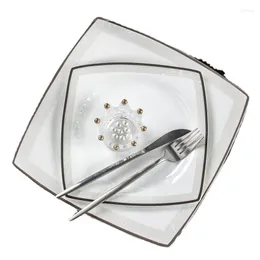 Bowls Bowl And Dish Set Household Minimalist Jingdezhen Ceramic Tableware Light Luxury Bone China Suit Plate