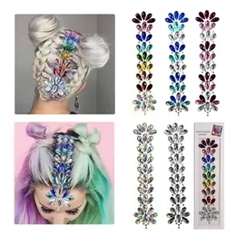 Tatuagens temporárias 3D Adesivos de testa cristalina Festival de música Hair Glitter Decoration Body Moda Tattoo Stickers 221105
