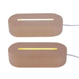 Lamp Holders Wood Light Base Rechargeable Wooden LED Display Stand Holder Art Ornament Lighting Accessories