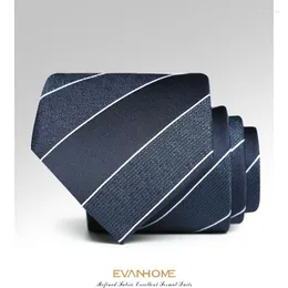 Bow Ties Classic Blue Striped 8 cm breit 148 cm lang für Männer Gravatas Mode -Geschäftsbüro Arbeit Salon Herren Anzug Accessoires Geschenkbox Geschenkbox
