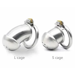 New Male Chastity Device Cock Cage Real Stainless steel chastity Belt Penis cage Drop S08242651641