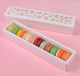 Rozmiar opakowania na prezenty 26 5,5 3,7 cm puste okno Macaron Boxe Box Box 10pcs/Lot