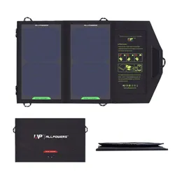 Painéis solares Painel AllPowers 10W Carregadores portáteis de 5V Carregadores de bateria carregando por telefone para camping ao ar livre 221104