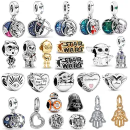 Det nya populära 925 sterlingsilverberlocket Elephant Palm Robot Skeleton Pendant är lämpligt för Pandora Armband Halsband Accessoarer Dam DIY Smycken Produktion