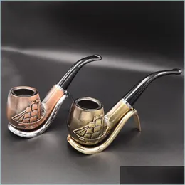 Smoking Pipes Copper Color Resistant Pipe Filter Smoking Pipes Herb Tobacco Narguile Grinder Resin Cigarette Holder Hookah Drop Deli Dhnu1