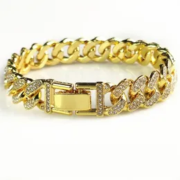 Hundehalsbänder, Leinen, voller Diamant, große Goldkette, kubanische Halskette, Accesorios Para Perros, Luxus-Perro-Zubehör 221105