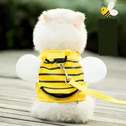 Collari per cani Cartoon Bee Vest Guinzaglio Teddy Pet Supplies Pettorina per gatti Catena