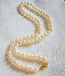 Choker 6mm Light Pink Pearl Necklace Gold Clasp Natural Freshwater Women Jewelry 35cm 43cm 14'' 17''