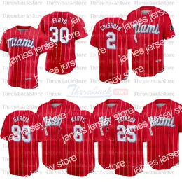 Maglie da baseball 2021 Maglia City Connect Sandy Alcantara Brian Anderson Miguel Rojas Jonathan Villar Brinson Caleb Smith Jorge Alfaro Jon Berti