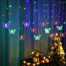 Strings Butterfly Lamp String Led Party Holiday Lights 3.5m Decorazione di nozze Albero di Natale 2022 Fairy Garden Light