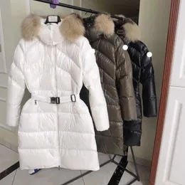 2022 nuovo stilista piumino da donna Monclair distintivo ricamato cappotto invernale twill lungo collo di pelliccia cappotti invernali da donna di alta qualità
