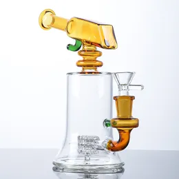 14mm Female Joint Black Blue Hookahs Sidecar Neck Matrix Percolator Perc Dab Oil Rigs Unique Bongs 4mm Thick With Bwol WP2288